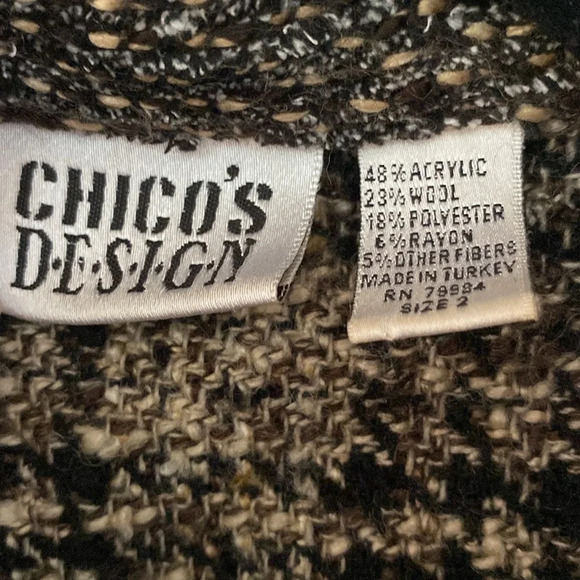 Chico’s‎ Size 2 Women’s Size Large Wool Blend Shacket Jacket Button Up Coat - Picture 6 of 7